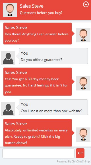 Sales bot Steve answering guarantee and licence questions